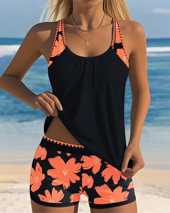 Valeria™ | Tankini Estilizado con Estampado y Escote en U