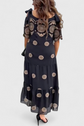Valeria – Vestido Largo Boho Chic con Bordados Dorados