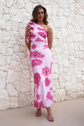 Lucía™ | Vestido Largo Asimétrico con Diseño Floral Elegante