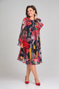 Linda™ | Vestido Midi de Gasa con Estampado Floral Audaz