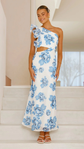 Lucía™ | Vestido Largo Asimétrico con Diseño Floral Elegante