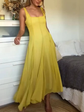 Alma™ | Vestido Largo con Escote Cuadrado y Estilo Atemporal
