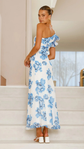 Lucía™ | Vestido Largo Asimétrico con Diseño Floral Elegante