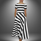 Amalia™ – Vestido Largo de Rayas Hecho a Mano