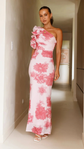 Lucía™ | Vestido Largo Asimétrico con Diseño Floral Elegante