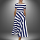 Amalia™ – Vestido Largo de Rayas Hecho a Mano