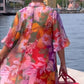 Alba™ | Vestido de Gasa Floral en Rojo Intenso
