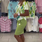 Isabel™ | Conjunto de top estampado y falda elegante