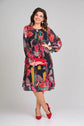 Linda™ | Vestido Midi de Gasa con Estampado Floral Audaz