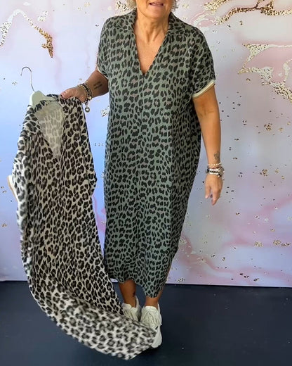 Jade™ | Vestido Casual con Estampado de Leopardo