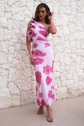 Lucía™ | Vestido Largo Asimétrico con Diseño Floral Elegante