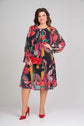 Linda™ | Vestido Midi de Gasa con Estampado Floral Audaz