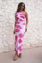 Lucía™ | Vestido Largo Asimétrico con Diseño Floral Elegante