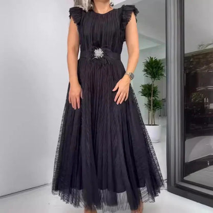 Amelia™ | Vestido Largo Elegante de Gasa con Cintura Entallada