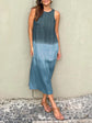 Aitana™ | Vestido Largo de Lino y Algodón con Efecto Degradado