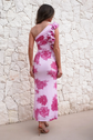 Lucía™ | Vestido Largo Asimétrico con Diseño Floral Elegante