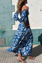 Sofía™ | Vestido Largo de Verano con Hombros Descubiertos y Estampado Artístico