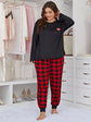 Aura Rotterdam™ Plus Size Cozy Plaid Pyjamaset