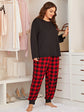 Aura Rotterdam™ Plus Size Cozy Plaid Pyjamaset