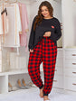 Aura Rotterdam™ Plus Size Cozy Plaid Pyjamaset