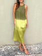 Aitana™ | Vestido Largo de Lino y Algodón con Efecto Degradado