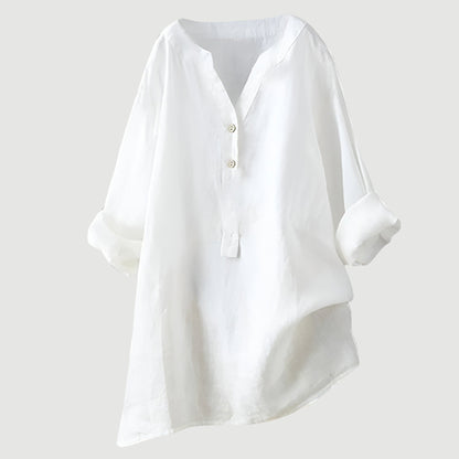 Emily – Camisa Fresca de Lino con Botones