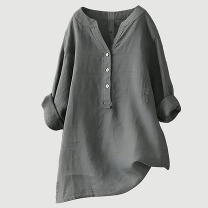 Emily – Camisa Fresca de Lino con Botones