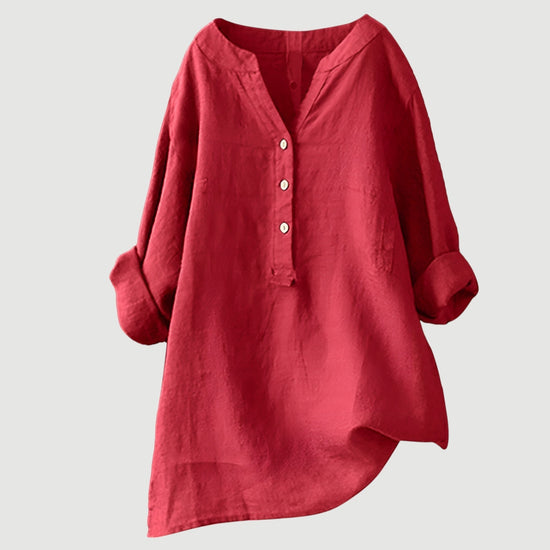 Emily – Camisa Fresca de Lino con Botones