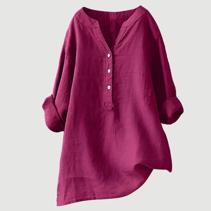 Emily – Camisa Fresca de Lino con Botones