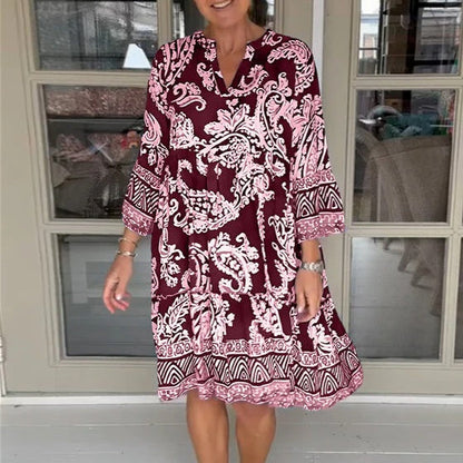 Viloura – Vestido Estampado con Escote en V