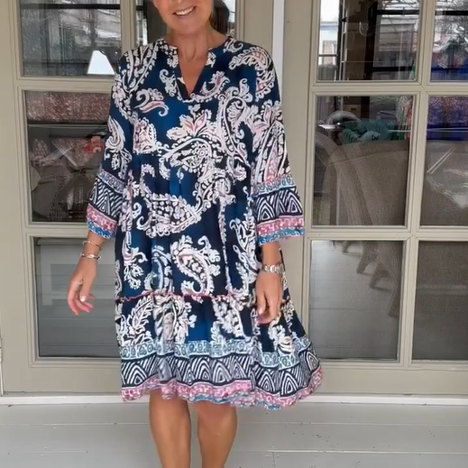 Viloura – Vestido Estampado con Escote en V